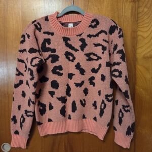 Leopard Print Pink Sweater